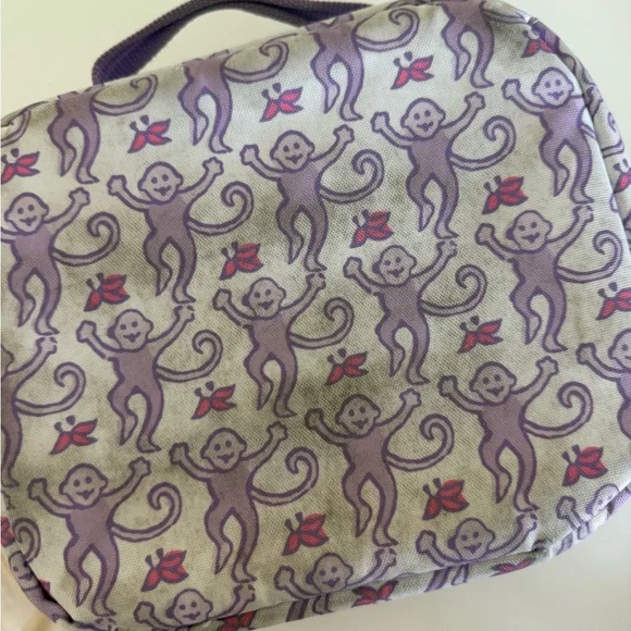 Roller Rabbit Purple Monkey Print Kids Backpack and Lunch bag - Picture 6 of 7